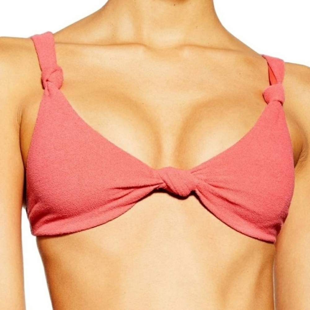 NWT Topshop Knot Velour Bikini Top Size US 10‎